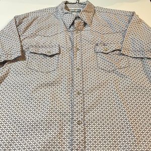 Wrangler Wrancher White Purple Diamond Print Print Cowboy Western Shirt XL